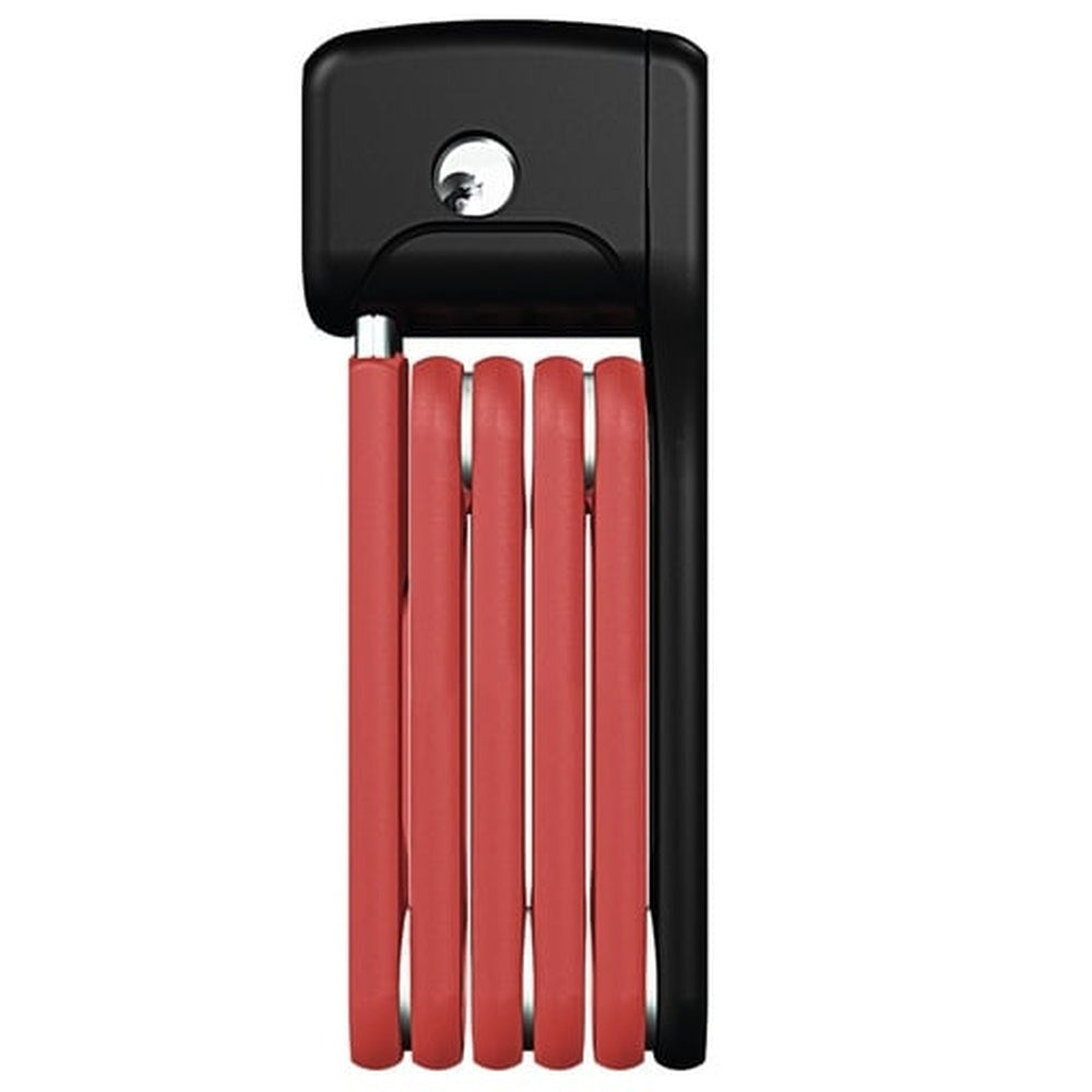 Abus Bordo Lite Mini 6055 folding bike lock in red, folded compact position