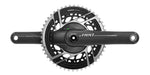 SRAM Red AXS D1 power meter crankset with double chainrings on white background