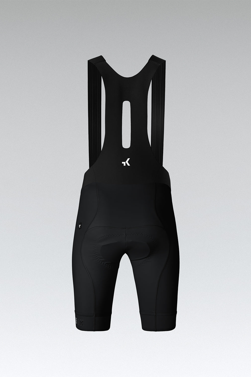 Gobik Absolute 7.0 black cycling bib shorts rear view with padded chamois
