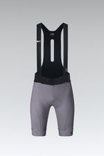 Gobik Absolute Compact 7.0 bib shorts front view on plain background in gray Kettle colorway