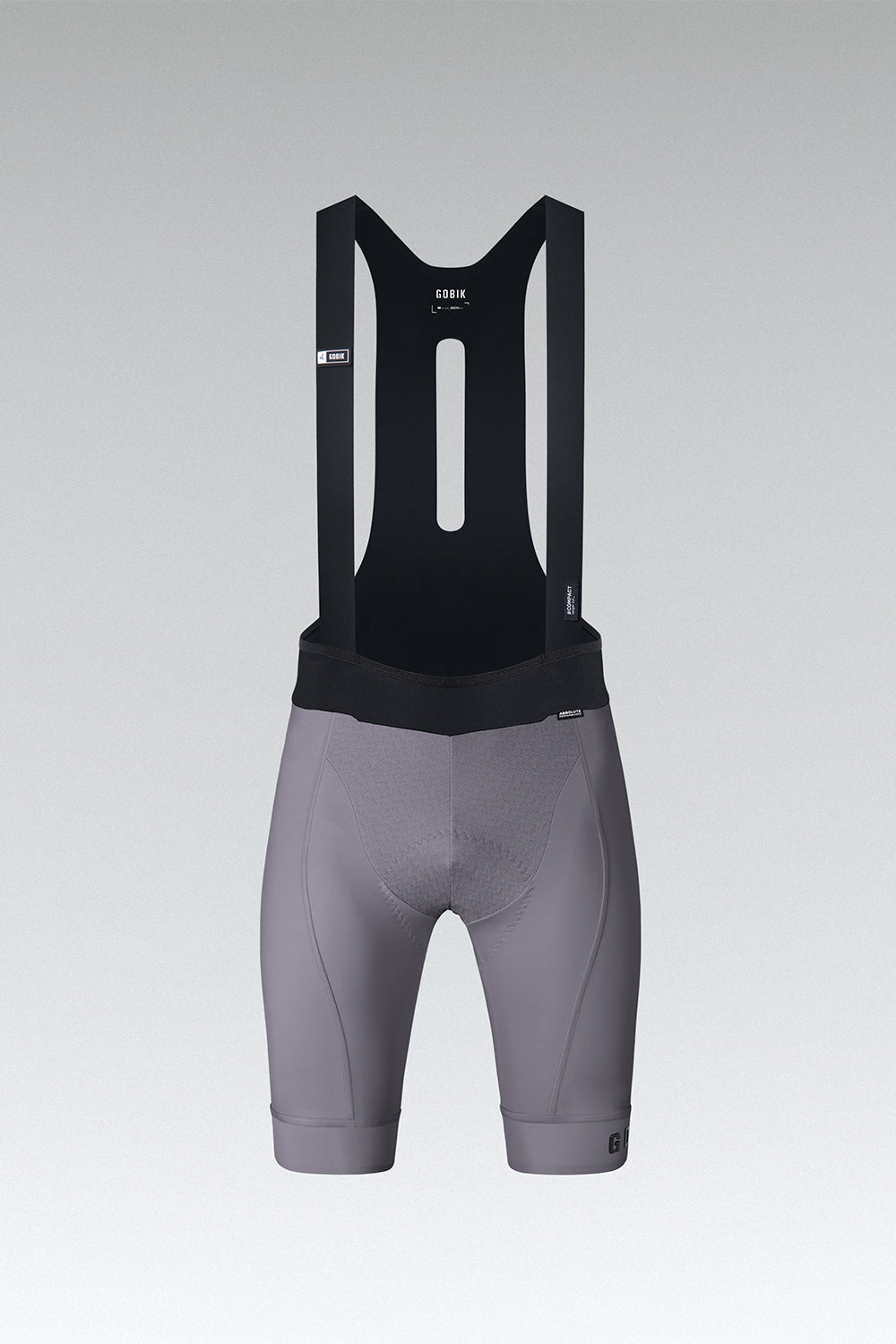 Gobik Absolute Compact 7.0 men's cycling bib shorts in gray with black straps
