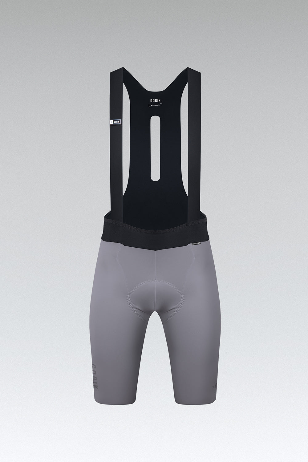Gobik X Bib Short Men's in grey with black suspender straps and padded chamois