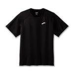 Brooks Atmosphere Men's Short Sleeve running shirt in solid black with white logo
