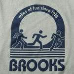 Brooks Distance Long Sleeve shirt in pebble with retro Miles of Fun running graphic