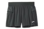 Brooks Sherpa 5-inch men's running shorts in dark oyster gray with side pockets