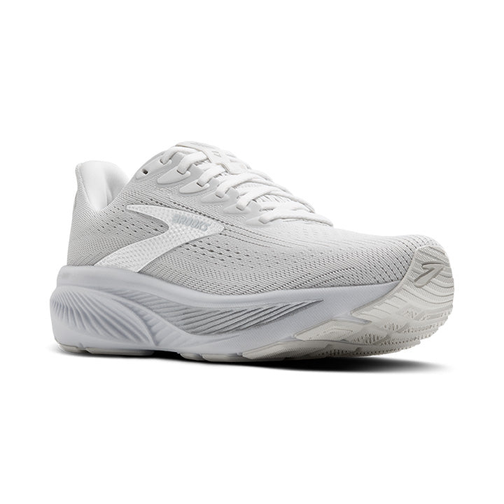 Brooks Ghost 17 women's running shoe in white with grey mesh accents