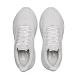 Brooks Ghost 17 women's running shoes in white with grey accents, top-down view