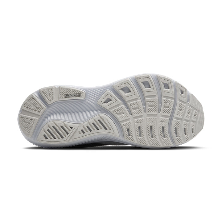 Brooks Ghost 17 women's running shoe in white with grey accents and white sole