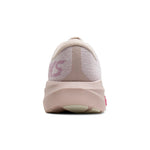 Brooks Ghost Amp women's running shoe rear view showing pink heel and midsole