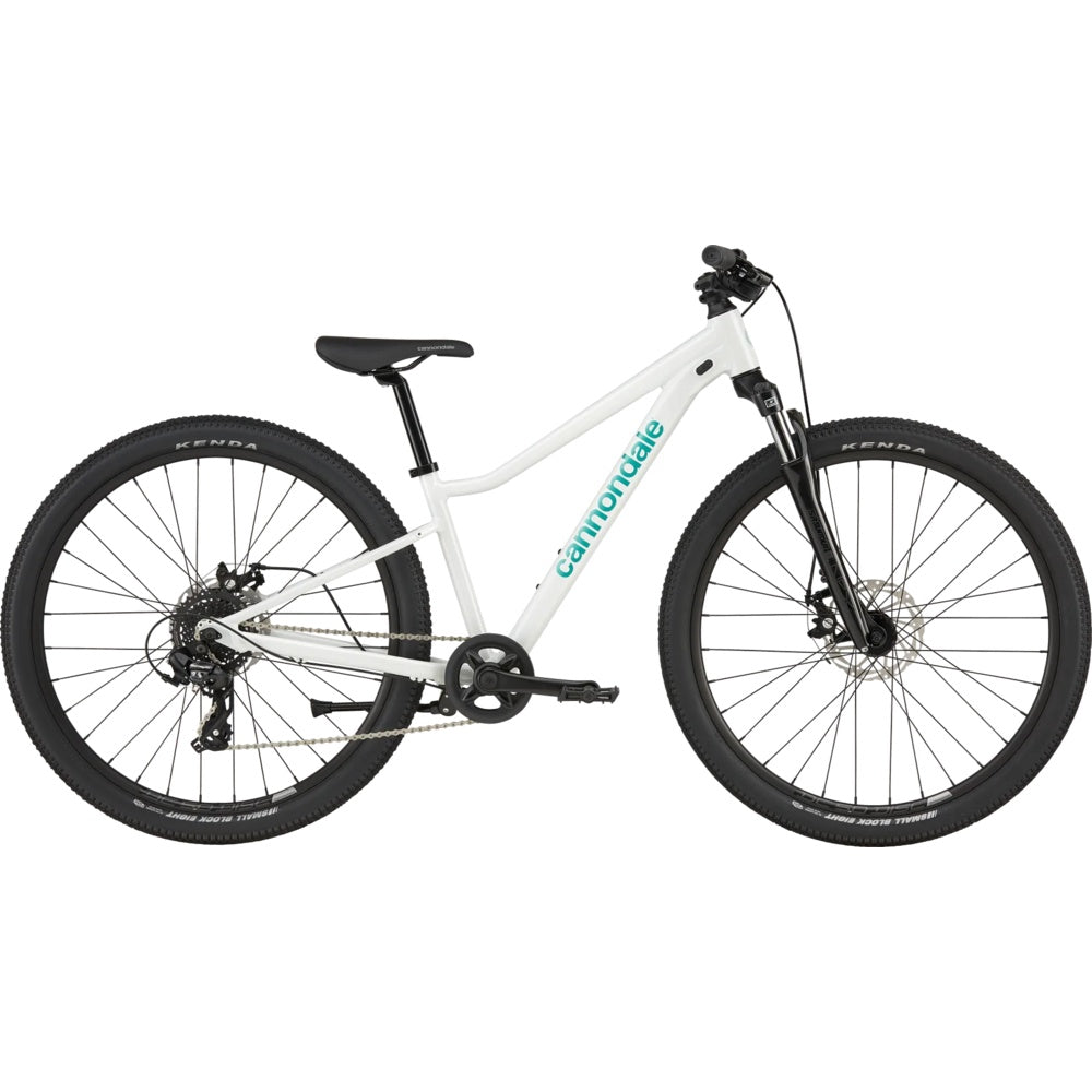 Cannondale Kids Trail C2 mountain bike in white cashmere colorway with Kenda tires