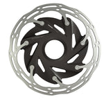 SRAM Centerline 2 piece bike disc brake rotor with black center and silver rim