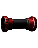 CeramicSpeed BSA Shimano Road bottom bracket with red anodized aluminum cups and black shell