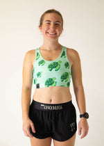 ChicknLegs OG Sports Bra in mint green with sea turtle print pattern
