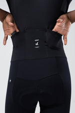 Gobik Integral Hudson Solid Men's black cycling bib shorts with supportive waistband