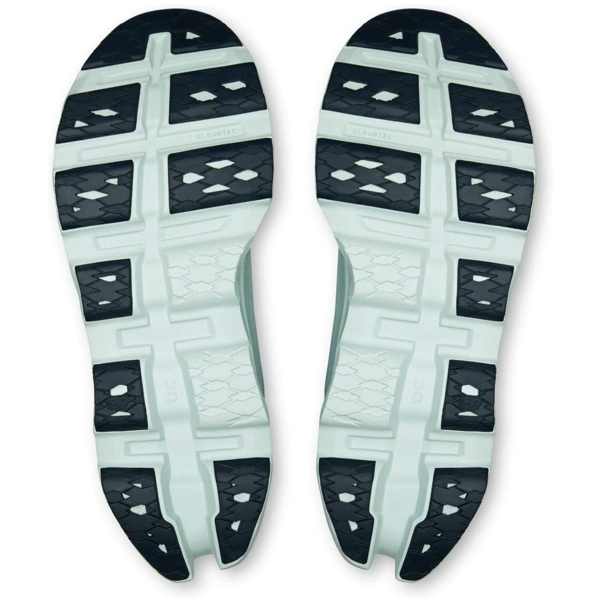 On Cloudmonster 3 outsole view showing CloudTec technology with navy rubber pods and white midsole