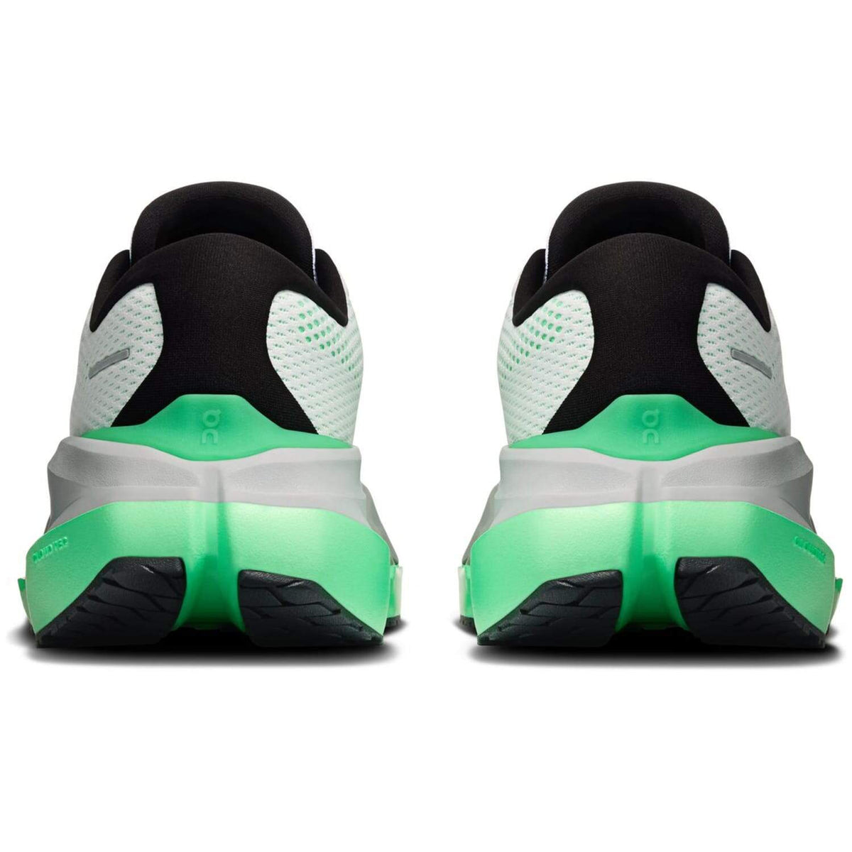 On Cloudrunner 3 Max running shoes rear view showing verdite green heel and On logo