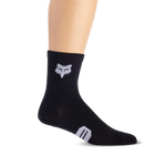 Fox Racing 6-inch Ranger Women's black crew sock with white fox head logo