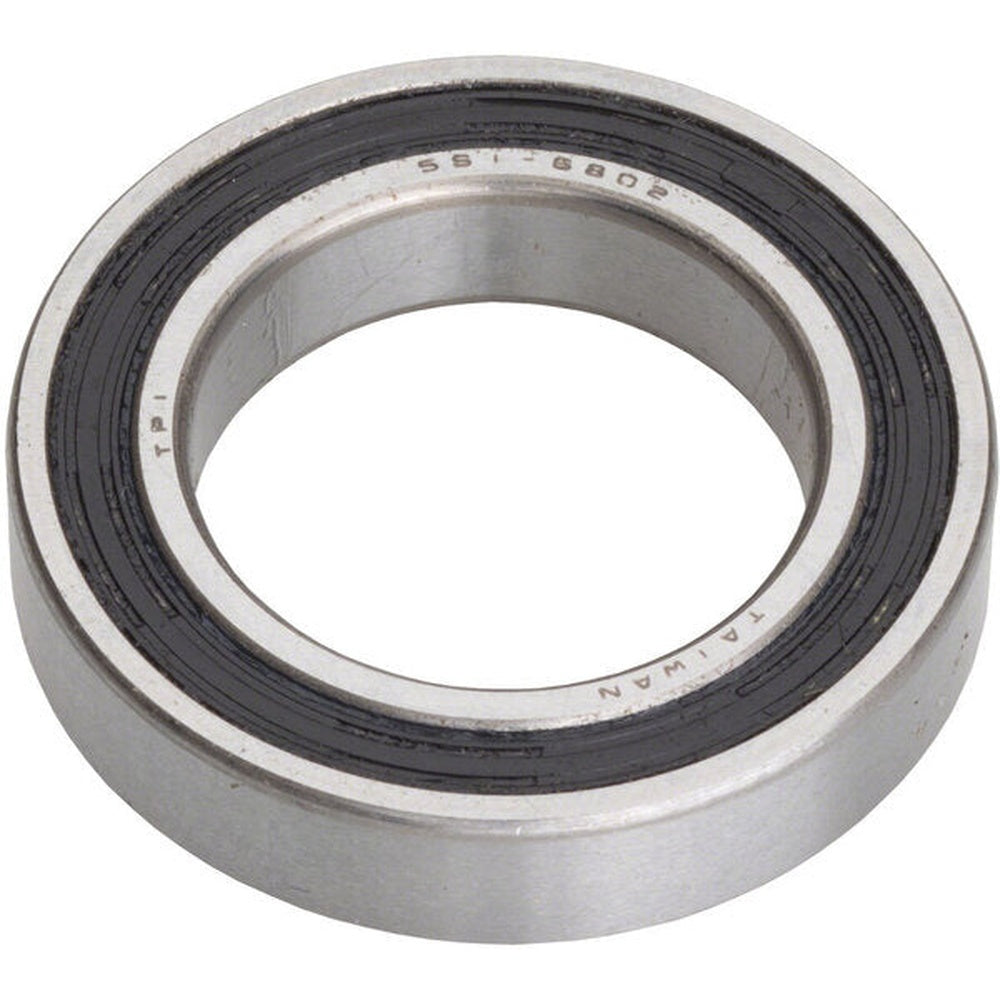 DT Swiss 6802 cartridge bearing with silver steel outer ring and black rubber seals