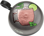 Electra bicycle bell in gray with copper Moscow mule mug design and mint garnish