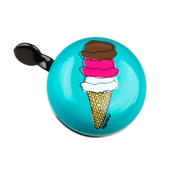 Electra bicycle bell in turquoise with triple scoop ice cream cone design
