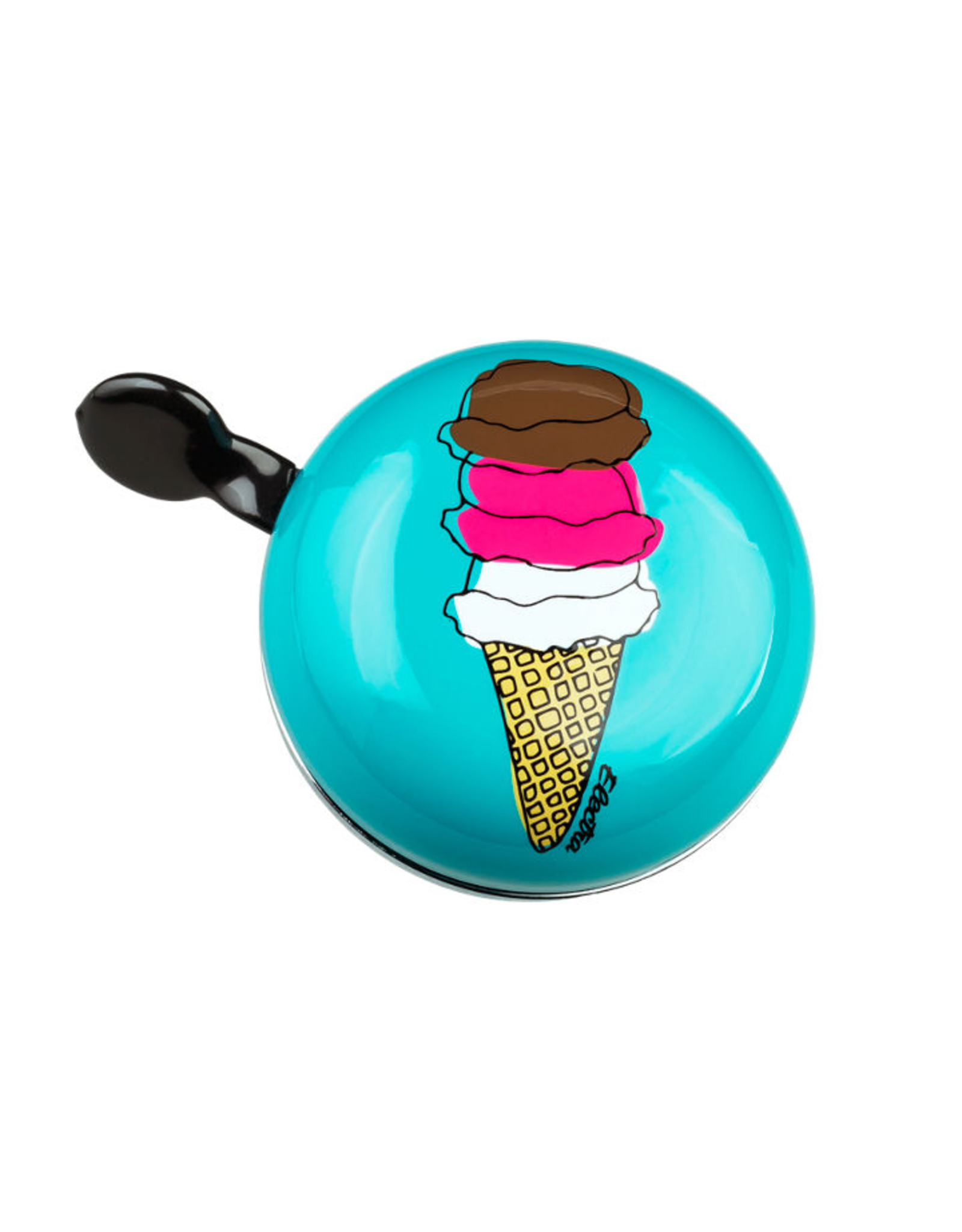 Electra bicycle bell in turquoise with colorful ice cream cone design