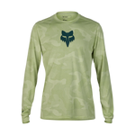 Fox Ranger Long Sleeve Jersey in light olive green tonal camouflage pattern with Fox logo