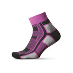 Thorlos outdoor athlete sock in purple and pink with performance cushioning zones