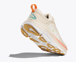 Hoka Gaviota 5 women's running shoe in vanilla cream with orange pull tab
