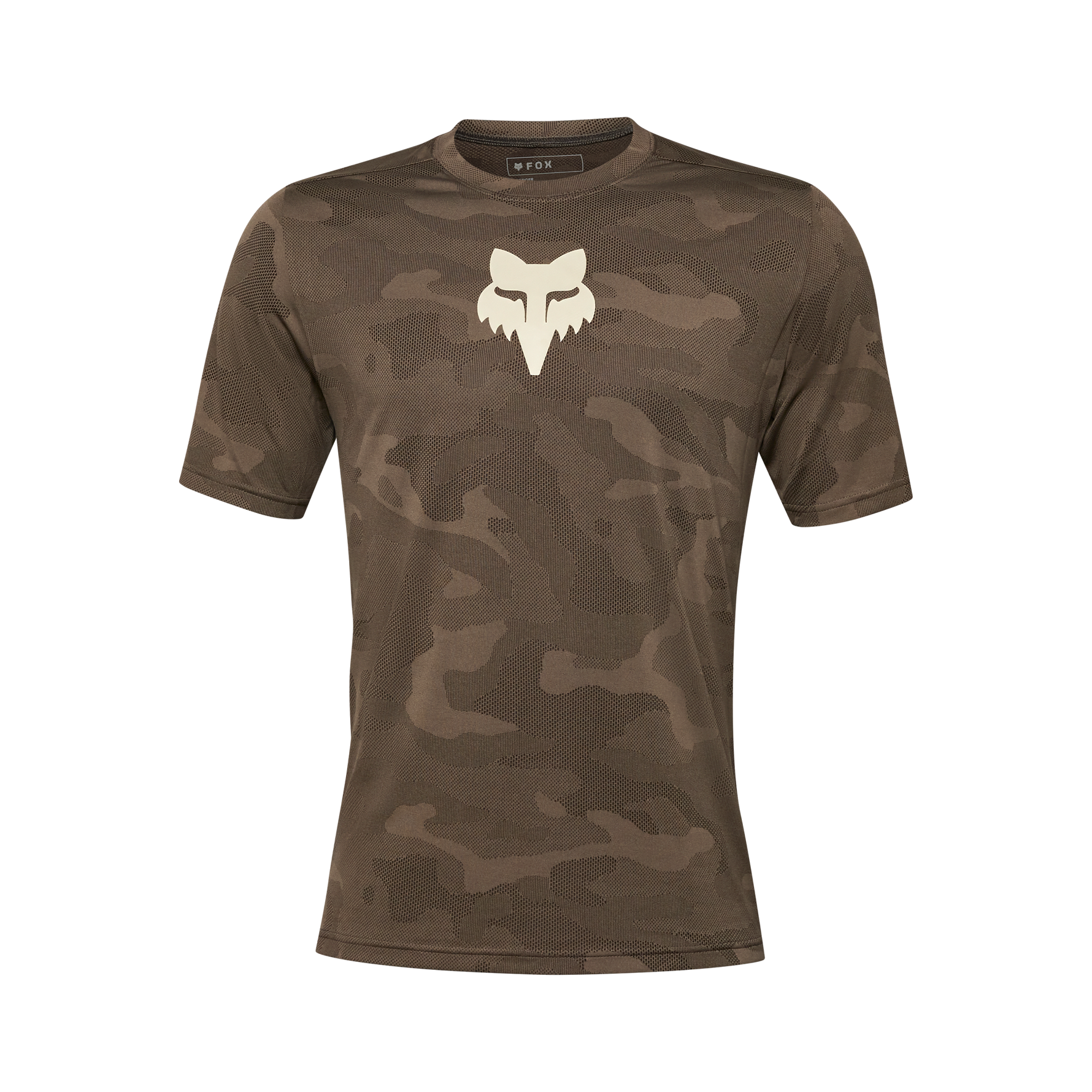 Fox Racing Ranger True Dri short sleeve mountain bike jersey in dirt camo pattern