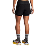 Brooks High Point 3-inch 2-in-1 Short 2.0 in black, rear view showing outer shell and liner