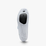Shimano SH-RC302 white cycling shoe sole view showing cleat mounting plate