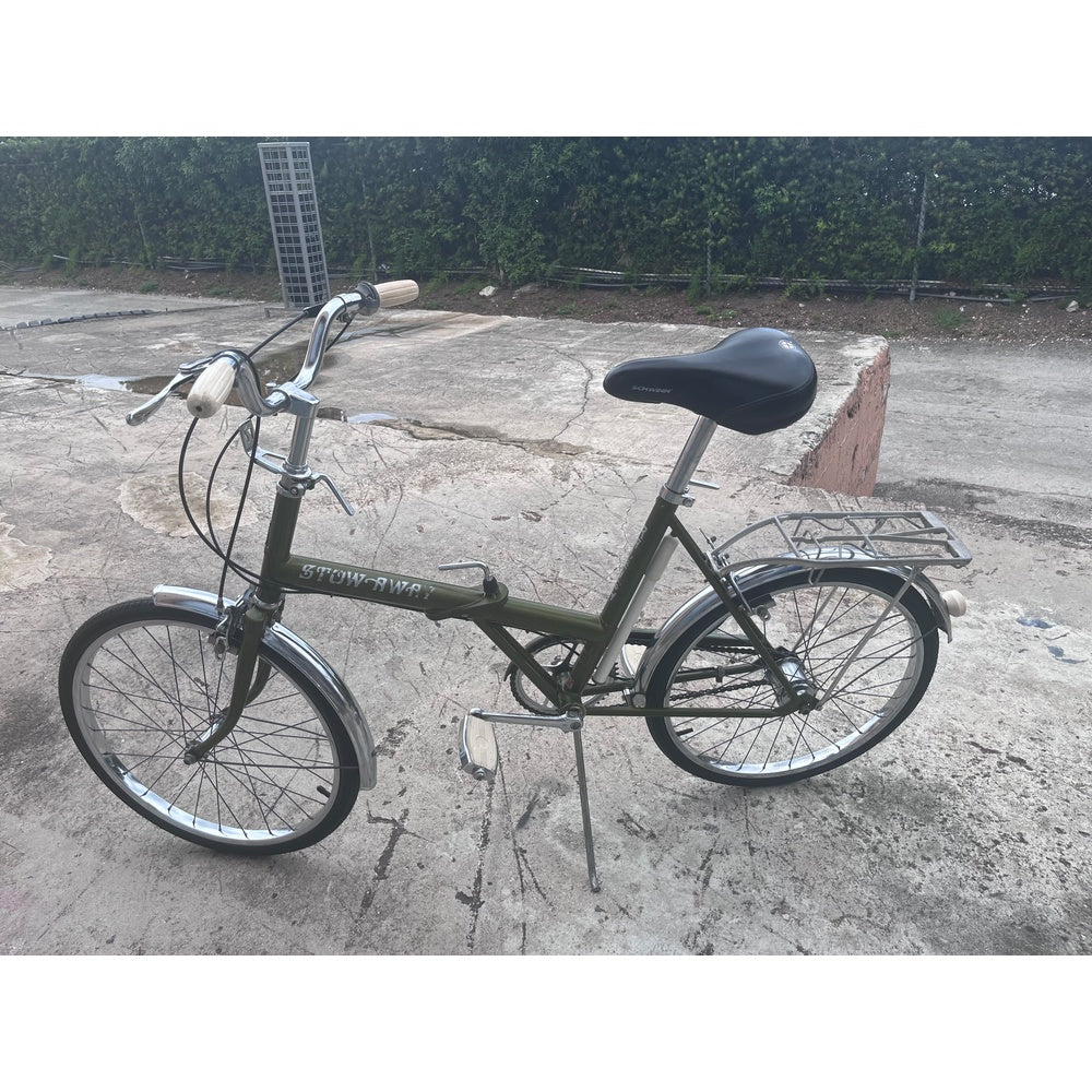 Vintage 1970s Raleigh Stow-Away Folding Bicycle - Olive Green