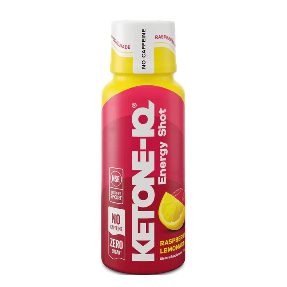 Ketone-IQ Energy Shot Raspberry Lemonade single bottle, no caffeine, zero sugar