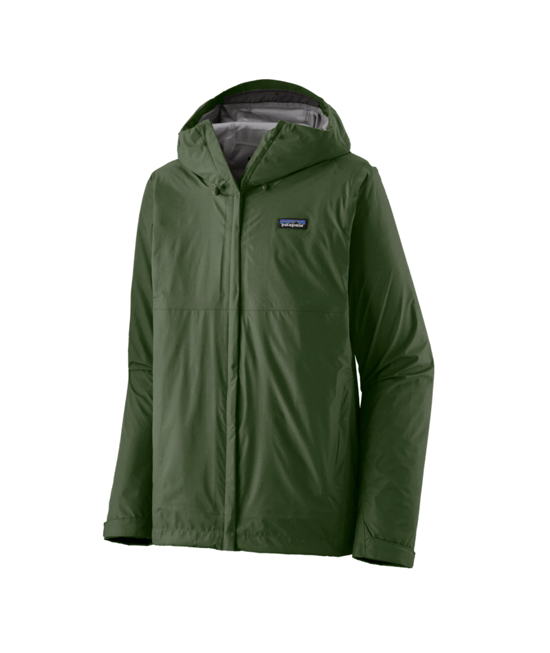 Patagonia Men's Torrentshell 3L Jacket in Nouveau Green with hood and zip closure