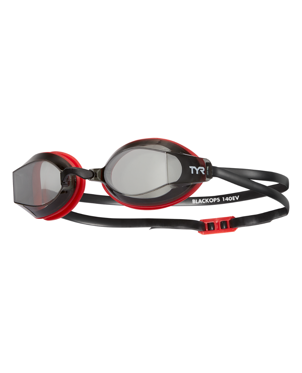 TYR Black Ops 140EV racing goggles in red and black colorway