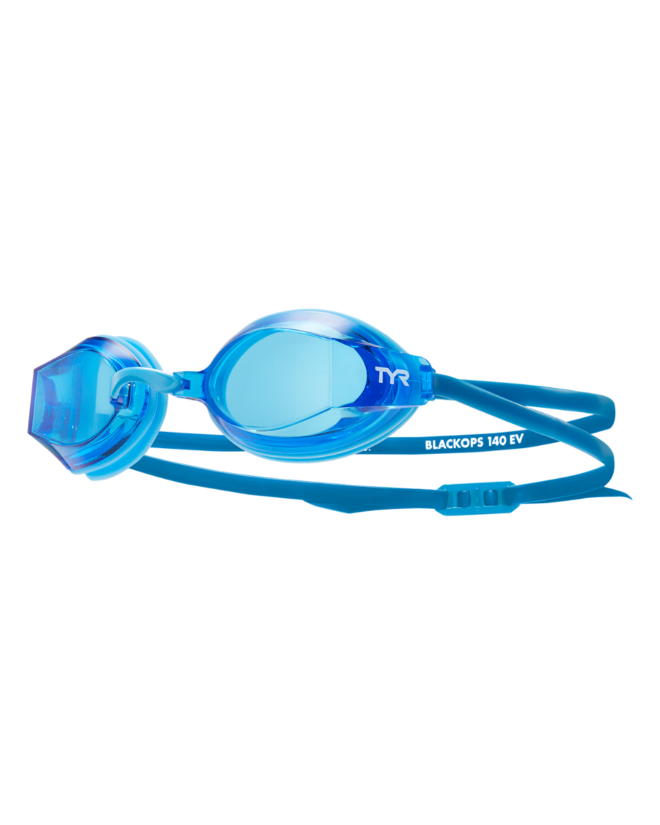 TYR BlackOps 140 EV racing goggles in blue clear with adjustable strap