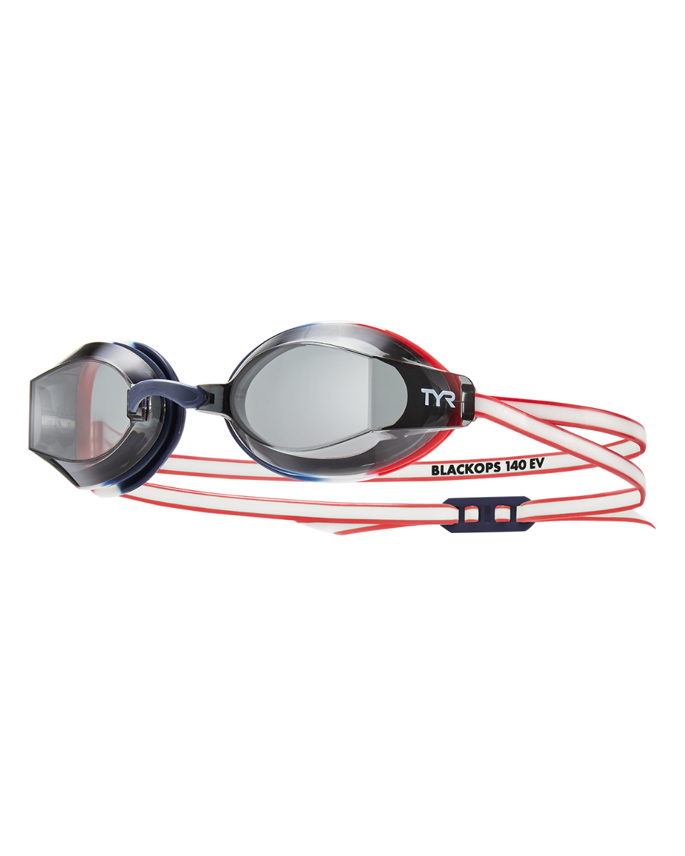 TYR Black Ops 140 EV racing goggles with red and black frame