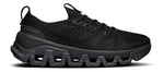 On Cloud X Tempo running shoe in all-black colorway with cushioned CloudTec sole, lateral view