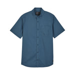 Fox Racing Roger SS Woven short-sleeve button-up shirt in steel blue, size medium