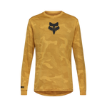 Fox Ranger long sleeve jersey in golden yellow tonal camouflage with black Fox head logo