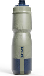 CamelBak Podium Chill water bottle in translucent sage green with blue cap