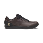 Fox Racing Union Flat MTB shoes in dark grey with gold fox logo branding