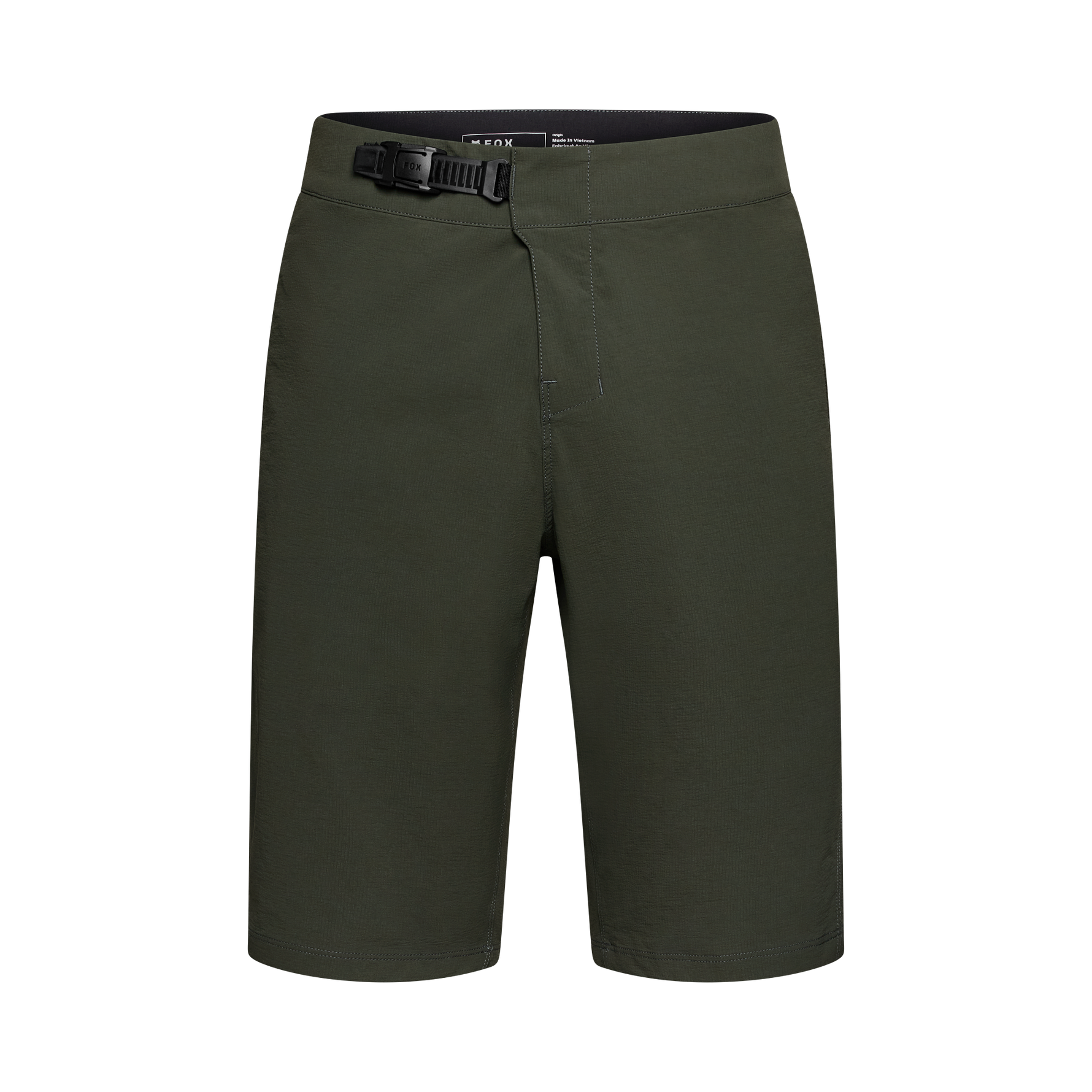 Fox Racing Men's Ranger Lined Shorts in olive green with belt and side pocket