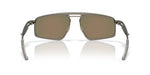 Oakley Bushwick matte gunmetal sunglasses rear view showing Prizm Ruby lens interior and bridge design