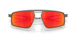 Oakley Bushwick sunglasses matte gunmetal frame Prizm Ruby lenses slightly angled front view