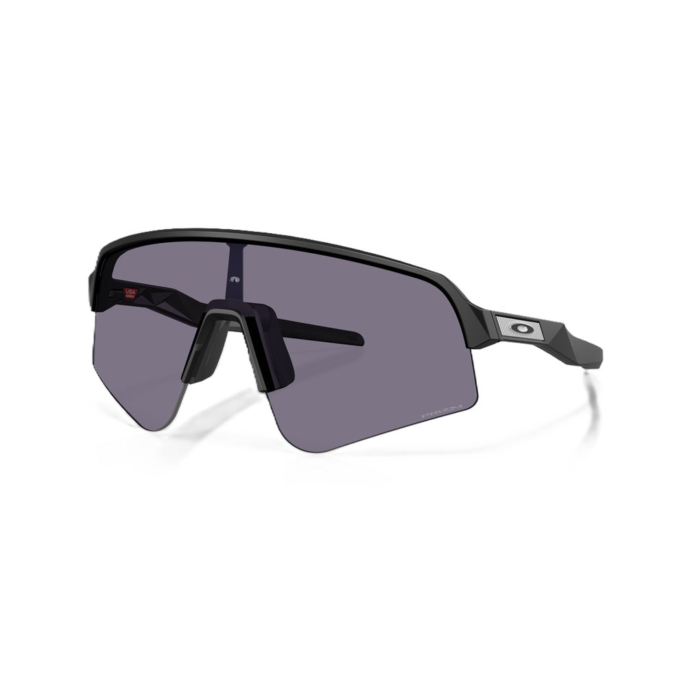 Oakley Sutro Lite Sweep sunglasses with matte black frame and Prizm Grey shield lenses