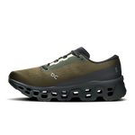 On Cloudmonster 3 running shoe in olive green and black colorway