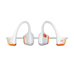 Shokz OpenRun Pro 2 bone conduction headphones in white and orange on clean background
