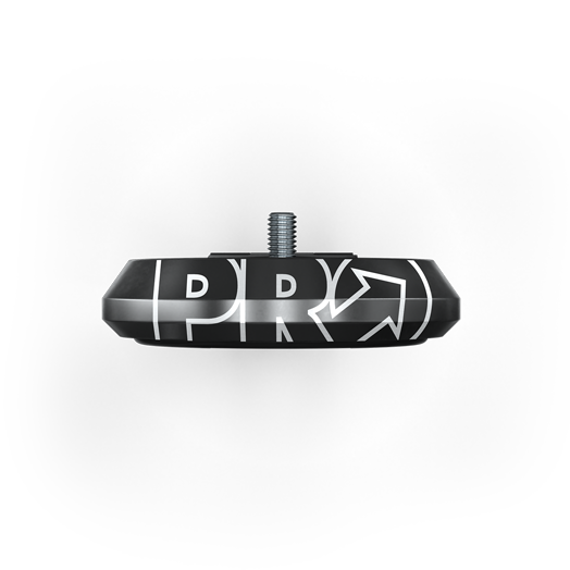 PRO branded computer mount adapter insert component with threaded bolt, front view