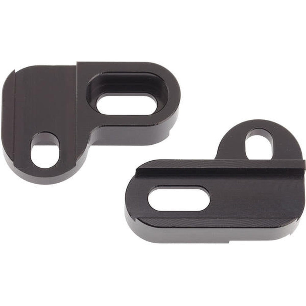 Problem Solvers SM-SR mismatch adapters, pair of black anodized aluminum brackets with oval slots